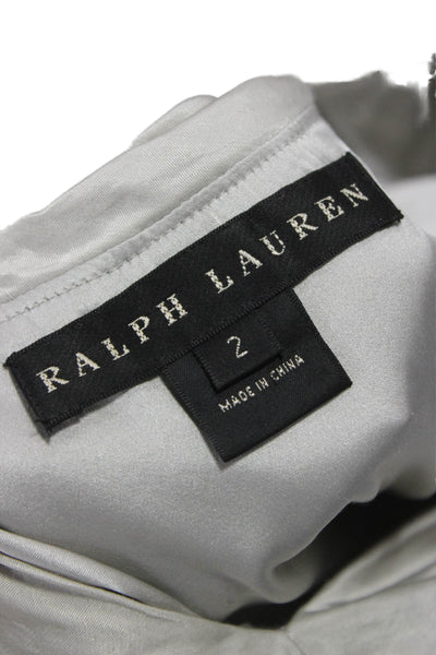 Ralph Lauren Black Label Women Fit & Flare Silver Midi Dress Size 2