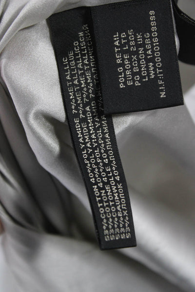 Ralph Lauren Black Label Women Fit & Flare Silver Midi Dress Size 2