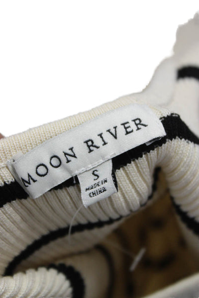 Moon River Womens Ivory Striped Viscose Sleeveless Maxi Dress Nautical Size S
