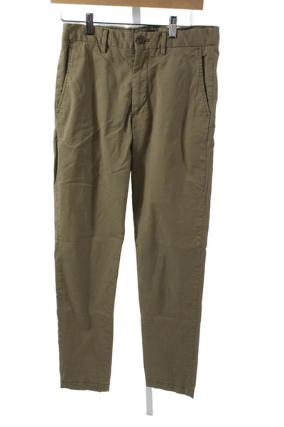 Banana Republic Mens Chino Pants Green Button Closure Size 29