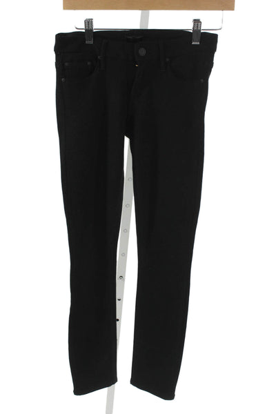 Mother Womens Ankle Pants Black Mid Rise Button Rayon Casual Size 25