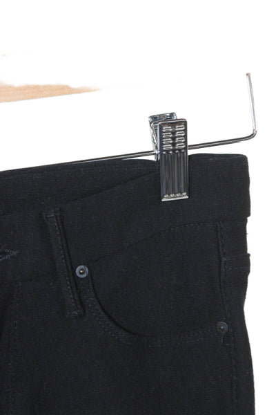 Mother Womens Ankle Pants Black Mid Rise Button Rayon Casual Size 25