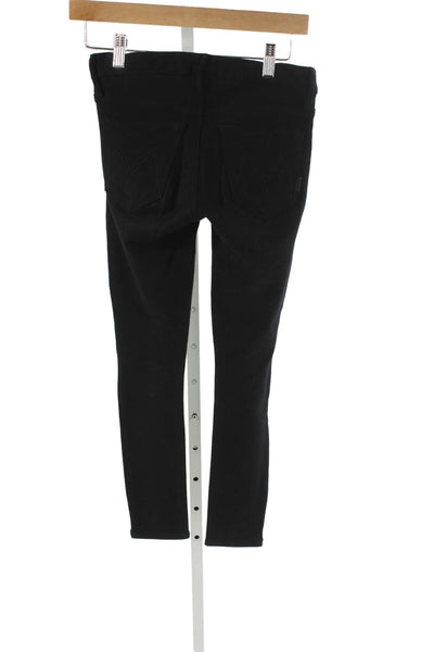 Mother Womens Ankle Pants Black Mid Rise Button Rayon Casual Size 25