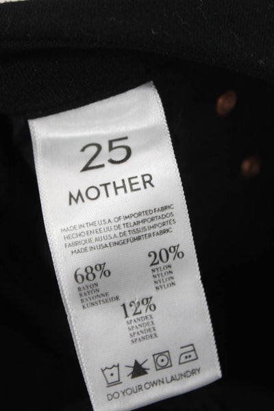 Mother Womens Ankle Pants Black Mid Rise Button Rayon Casual Size 25