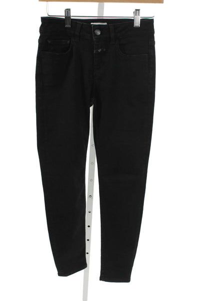 Closed Womens Skinny Black Cotton Mid Rise Jeans Size 24
