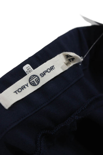 Tory Sport Womens Blue Cropped Viscose Leggings Size XS