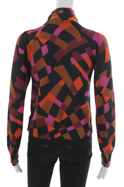 Marc By Marc Jacobs Women Multi Geometric Cotton Cardigan Long Sleeve Size S