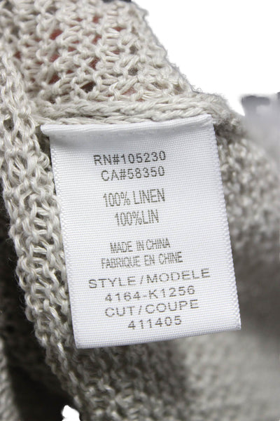 Joie Women Pullover Beige Linen Crew Neck Long Sleeve Solid Size XS