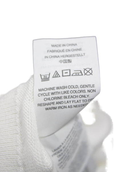 J Crew Womens Cardigan V Neck Cotton Blend Long Sleeve White Size 2XS