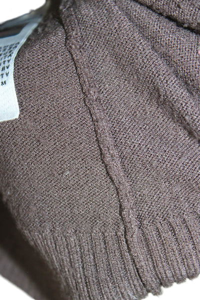 D&G Dolce & Gabbana Women Cardigan Brown Nylon Round Neck Long Sleeve Size XS