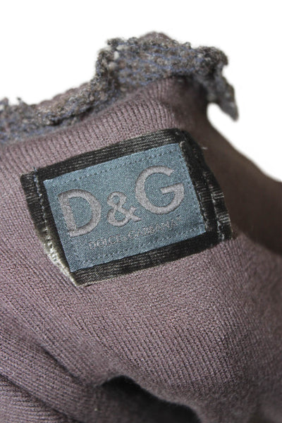 D&G Dolce & Gabbana Women Cardigan Brown Nylon Round Neck Long Sleeve Size XS
