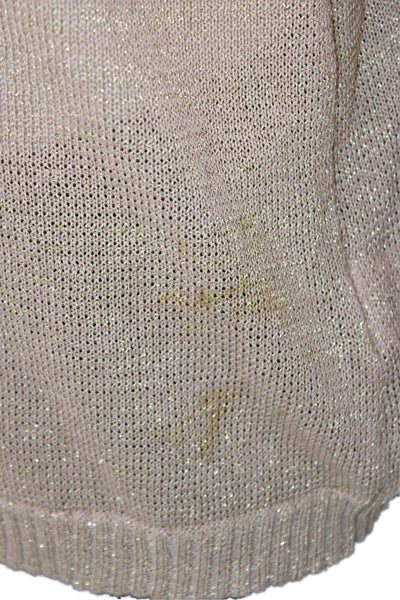 Whitley Kros Womens V-Neck Pullover Sweater Beige 3/4 Sleeve Cotton Size M