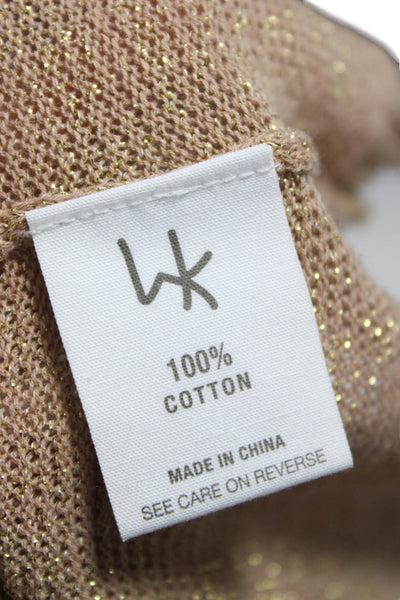 Whitley Kros Womens V-Neck Pullover Sweater Beige 3/4 Sleeve Cotton Size M