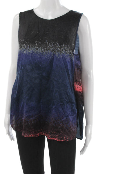Derek Lam 10 Crosby Womens Silk Striped Sleeveless Tunic Multicolor Size 6
