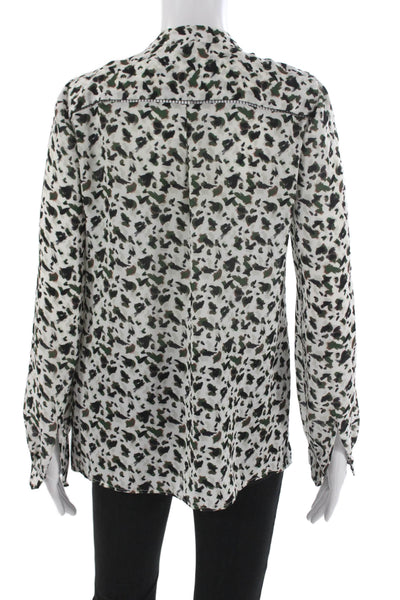 Reiss Women Tunic Animal Print V-Neck Long Sleeve Multicolor Size 4