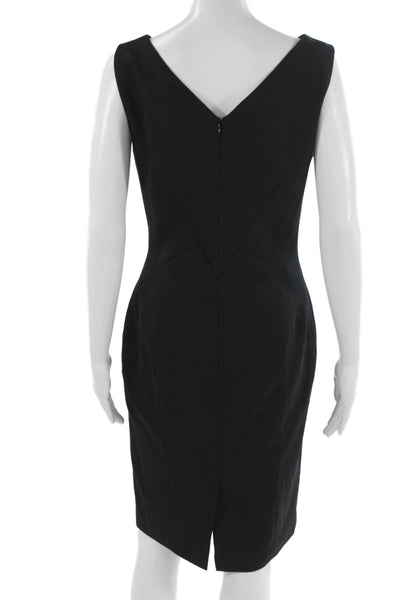 Reiss Womens Pencil Dress Black Wool Boat Neck Sleeveless Knee Length Size 6