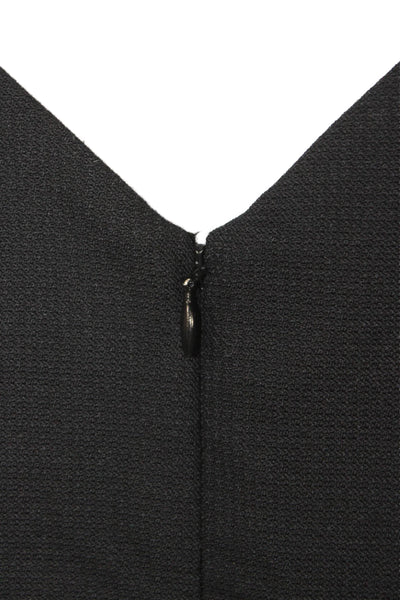 Reiss Womens Pencil Dress Black Wool Boat Neck Sleeveless Knee Length Size 6