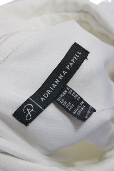 Adrianna Papell Women Shirt Dress White Striped Sleeveless Size 6
