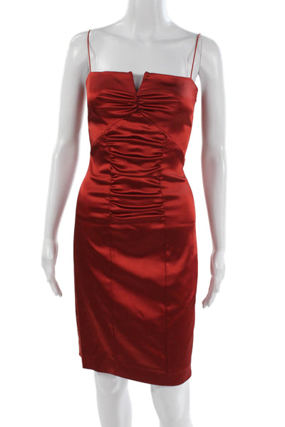 Nicole Miller Collection Women Tank Dress Red Square Neck Size 4