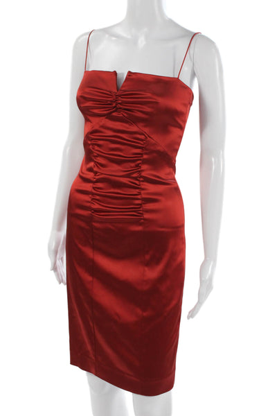Nicole Miller Collection Women Tank Dress Red Square Neck Size 4