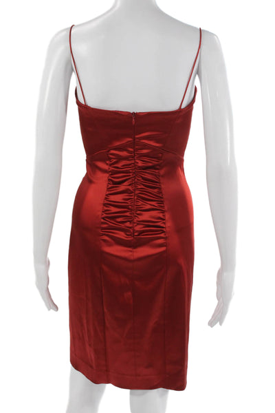 Nicole Miller Collection Women Tank Dress Red Square Neck Size 4
