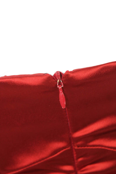 Nicole Miller Collection Women Tank Dress Red Square Neck Size 4