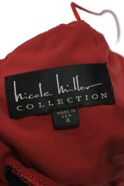 Nicole Miller Collection Women Tank Dress Red Square Neck Size 4