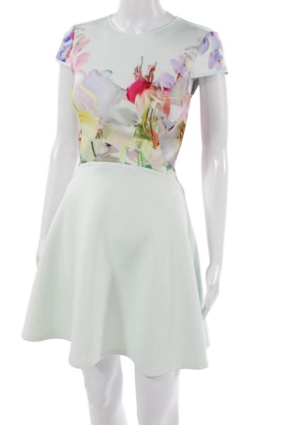 Ted Baker London Womens Fit & Flare Floral Knee Length Dress Size 0