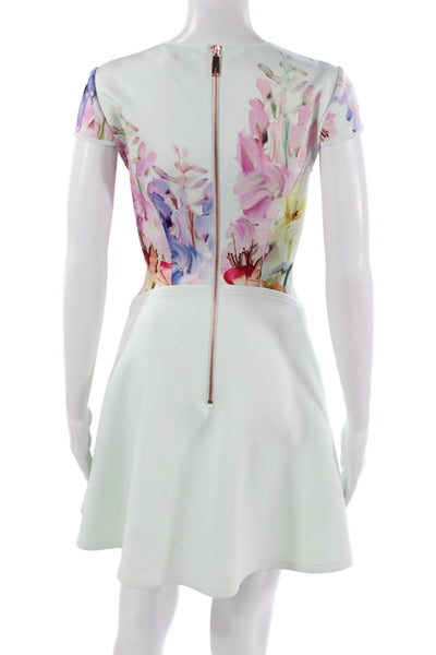 Ted Baker London Womens Fit & Flare Floral Knee Length Dress Size 0
