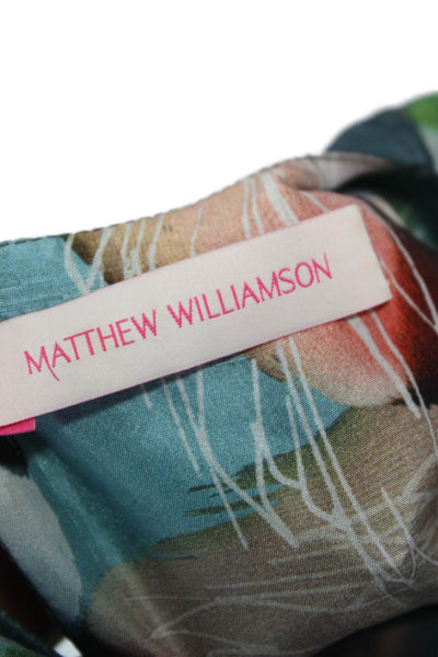 Matthew Williamson Women Shift Dress Multicolor Silk Short Sleeve Size 8