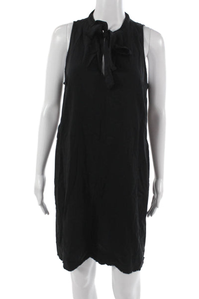 Splendid Womens Sleeveless High Neck Shift Dress Black Viscose Lyocell Size M
