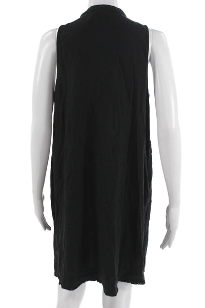 Splendid Womens Sleeveless High Neck Shift Dress Black Viscose Lyocell Size M