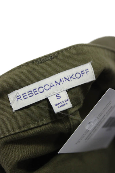 Rebecca Minkoff Womens Cargo Mini Skirt Green Cotton Size S