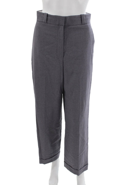 Theory Womens Gray Virgin Wool Dress Pants Zip Inseam 28 Size 2