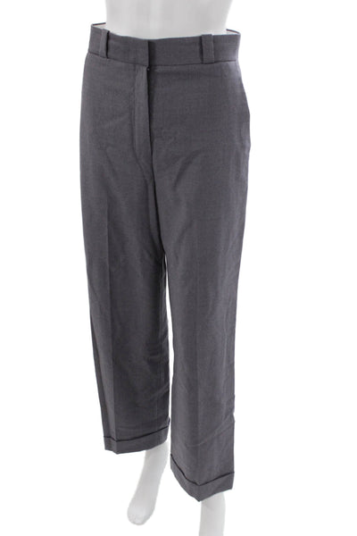 Theory Womens Gray Virgin Wool Dress Pants Zip Inseam 28 Size 2