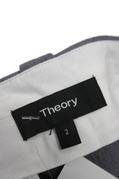 Theory Womens Gray Virgin Wool Dress Pants Zip Inseam 28 Size 2