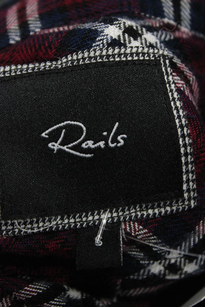 Rails Unisex Button Up Plaid Collared Rayon Long Sleeve Top Size S