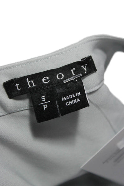 Theory Women Basic Silk Blend V-Neck Sleeveless Blouse Gray Size S