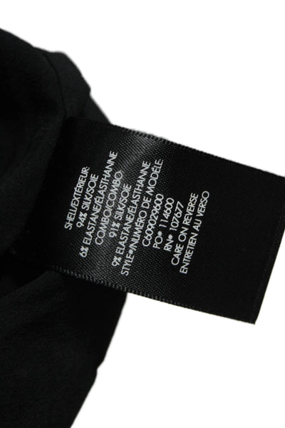 Alice + Olivia Womens Silk Halter Long Sleeve Blouse Black Size XS