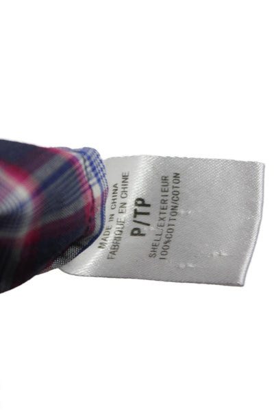 Theory Unisex Button Up Plaid Collared Long Sleeve Cotton Top Size S