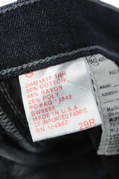 AG Adriano Goldschmied Womens Straight Jeans Blue High Rise 30 Inseam Size 29