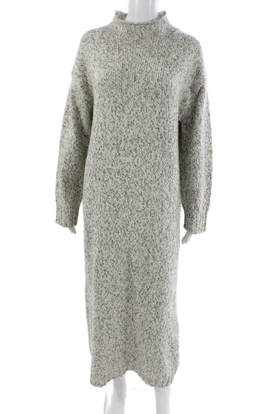 Zara Womens Maxi Dress Gray High Neck Long Sleeve Polyester Size L