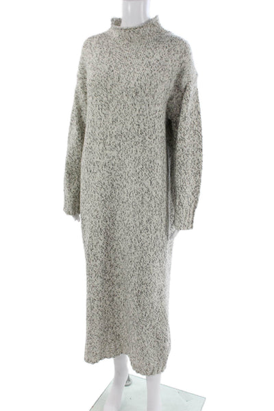 Zara Womens Maxi Dress Gray High Neck Long Sleeve Polyester Size L