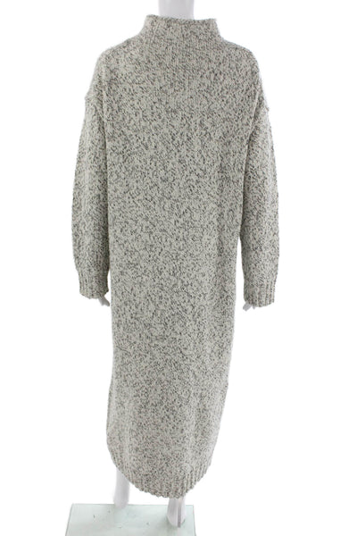 Zara Womens Maxi Dress Gray High Neck Long Sleeve Polyester Size L