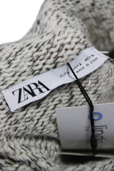 Zara Womens Maxi Dress Gray High Neck Long Sleeve Polyester Size L