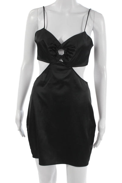 Zara Womens Mini Dress Black V Neck Sleeveless Polyester Size S