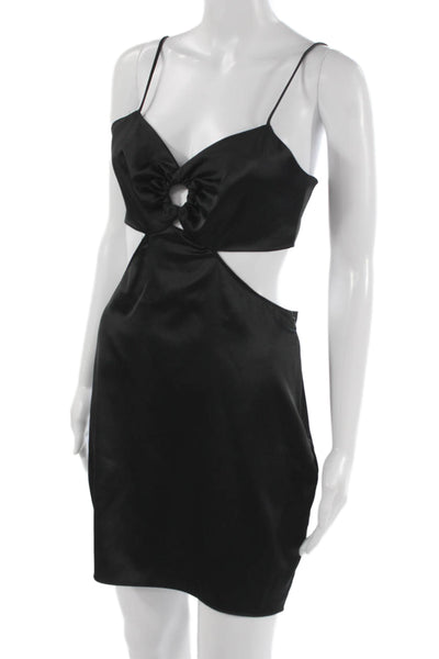 Zara Womens Mini Dress Black V Neck Sleeveless Polyester Size S