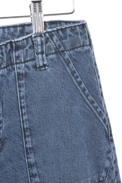 Zara Women Wide Leg Black Mid Rise Button Jeans Size 4