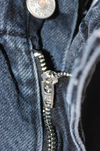 Zara Women Wide Leg Black Mid Rise Button Jeans Size 4