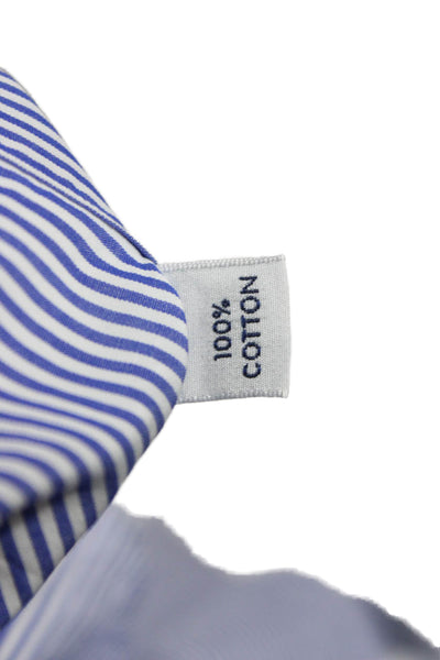 Giusto! Senza Regole Mens Cotton Striped Button Up Shirt Blue Size 41/16